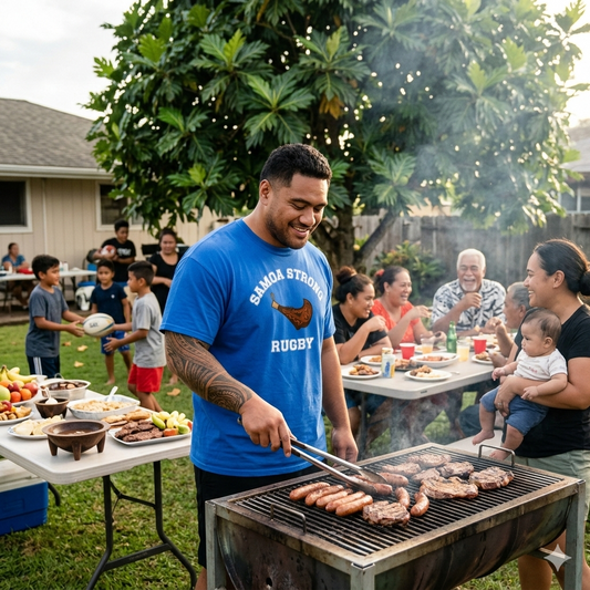 Samoa Strong Rugby Shirt | Traditional Nifo Oti Design | Samoan Pride Streetwear