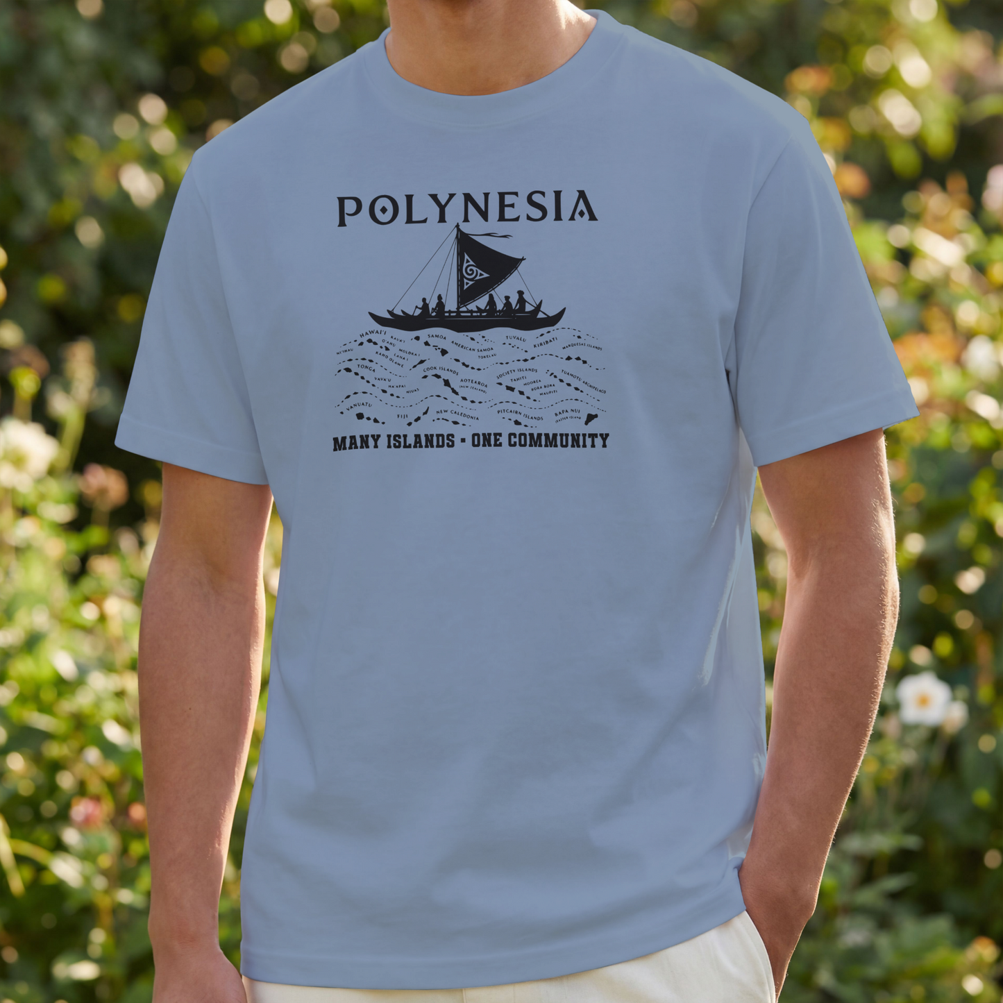 Polynesia Many Islands One Community T-Shirt | Polynesian Culture Canoe Tee | Pacific Islander Unity Shirt | Island Heritage Gift